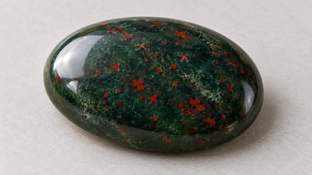 A bloodstone, dark green with red spots