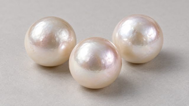 A pearl, white, cream and other soft colors