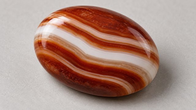 A sardonyx, bands of brownish red and white