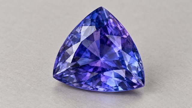 A tanzanite, blue to violet